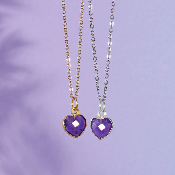 Healing Heart Amethyst Gemstone Necklace