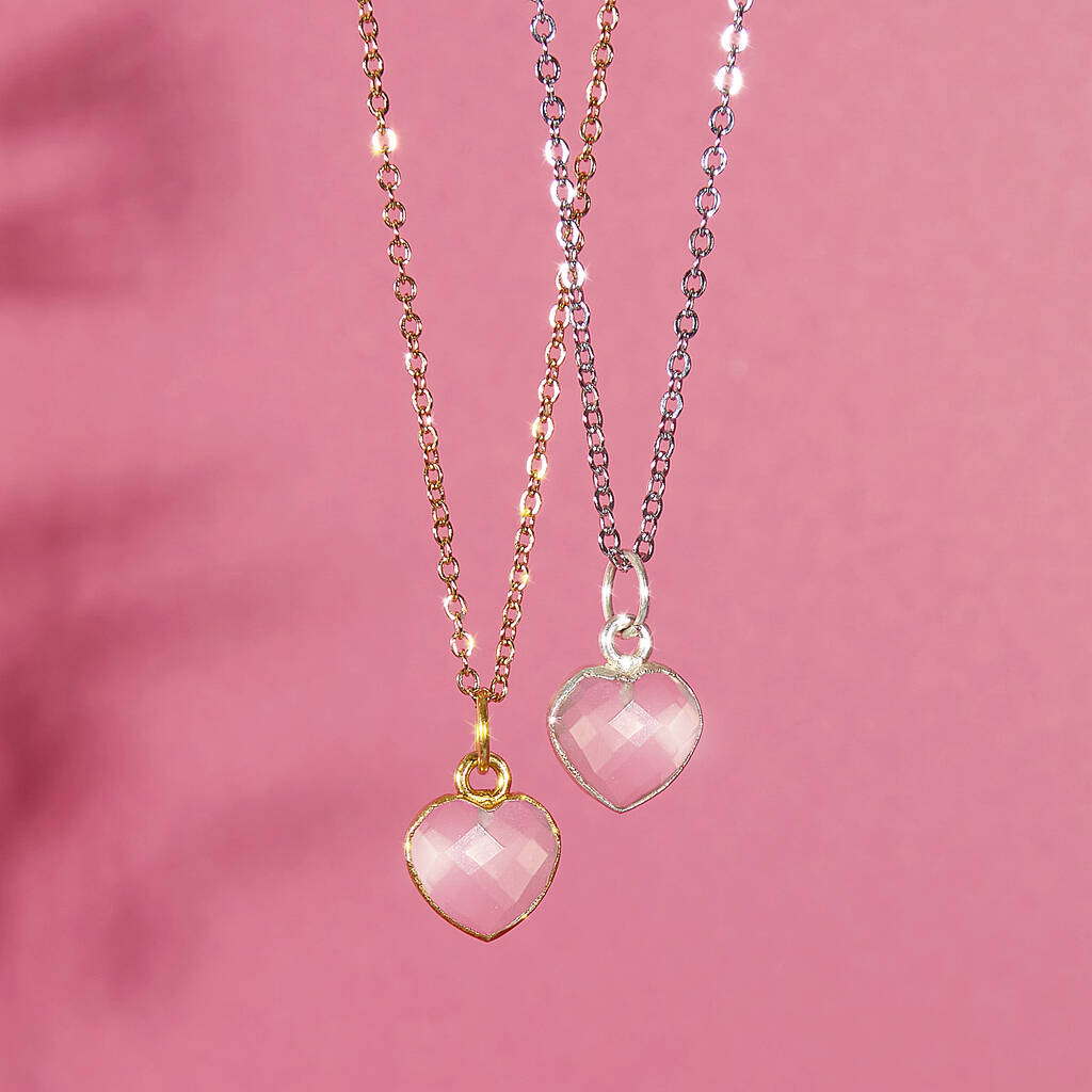 Healing Heart Rose Quartz Gemstone Necklace