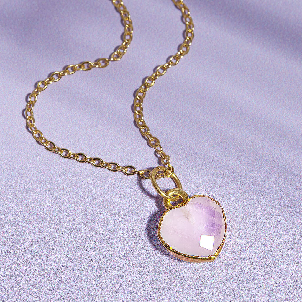 Healing Heart Rose Quartz Gemstone Necklace