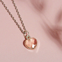 Healing Heart Rose Quartz Gemstone Necklace