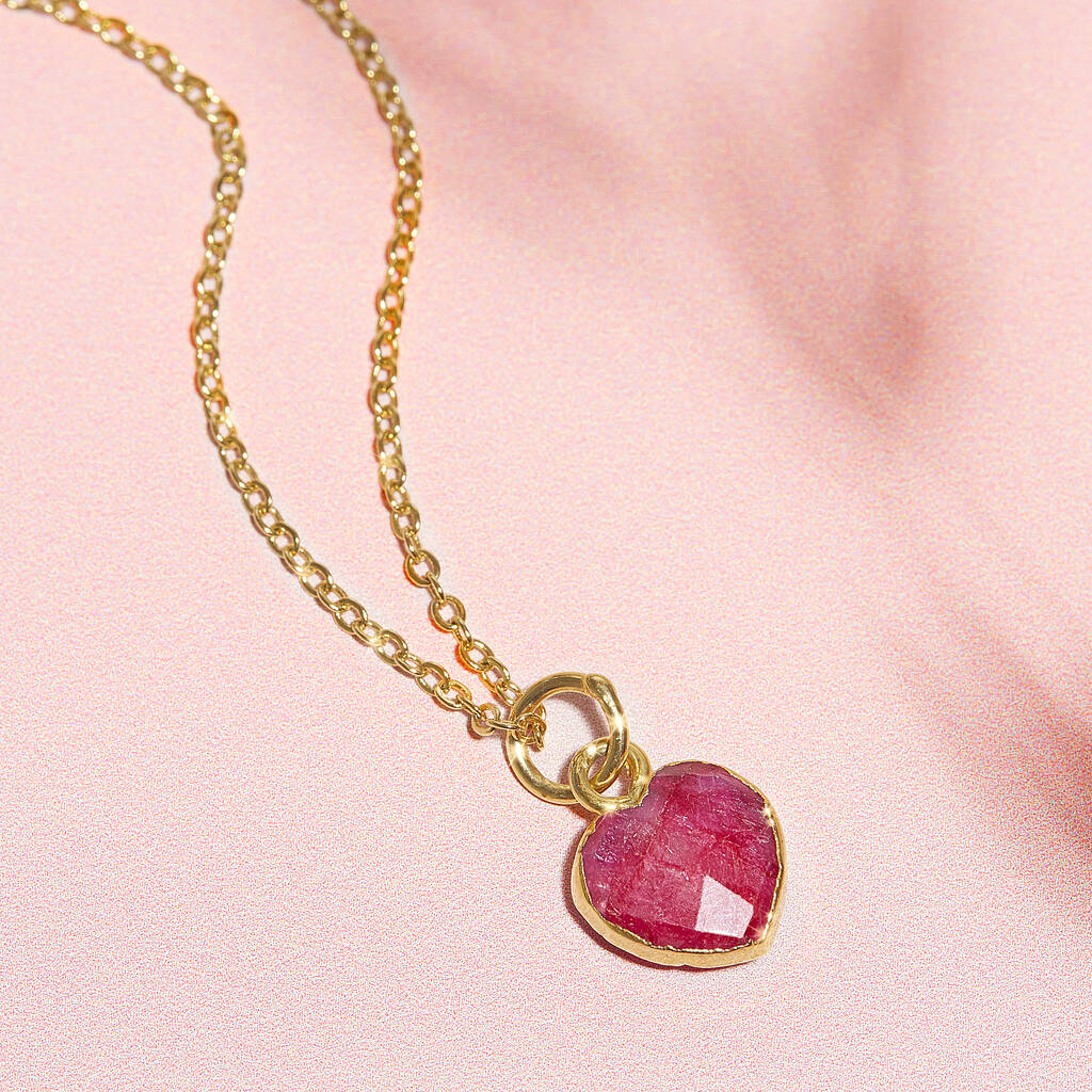 Healing Heart Ruby Gemstone Necklace