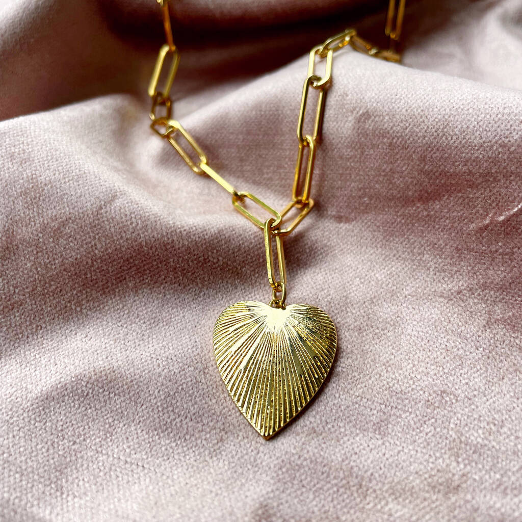 Heart and Chunky Chain Necklace