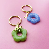 Initial Flower Keyring Thank You Gift