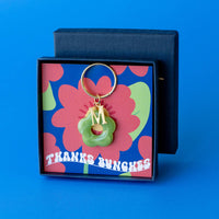 Initial Flower Keyring Thank You Gift