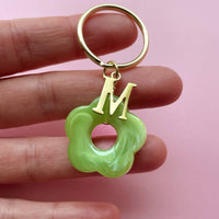 Initial Flower Keyring Thank You Gift