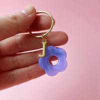 Initial Flower Keyring Thank You Gift