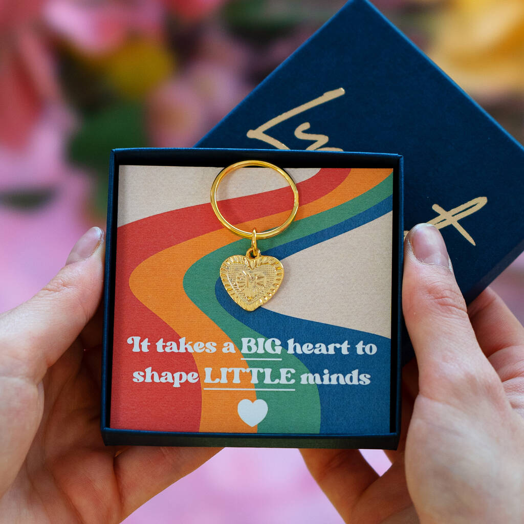 Personalised Heart Keyring Teacher Gift