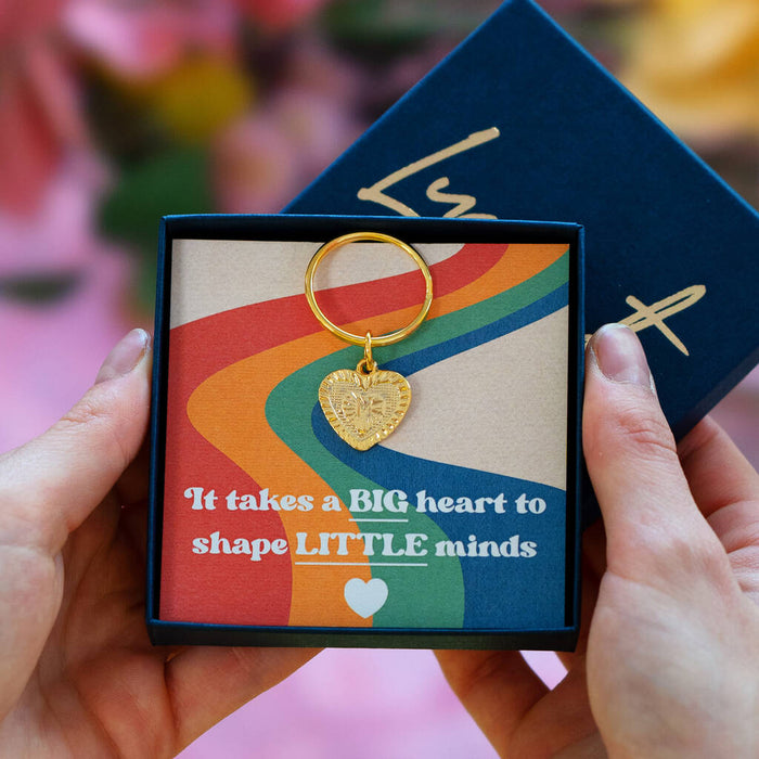 Personalised Heart Keyring Teacher Gift