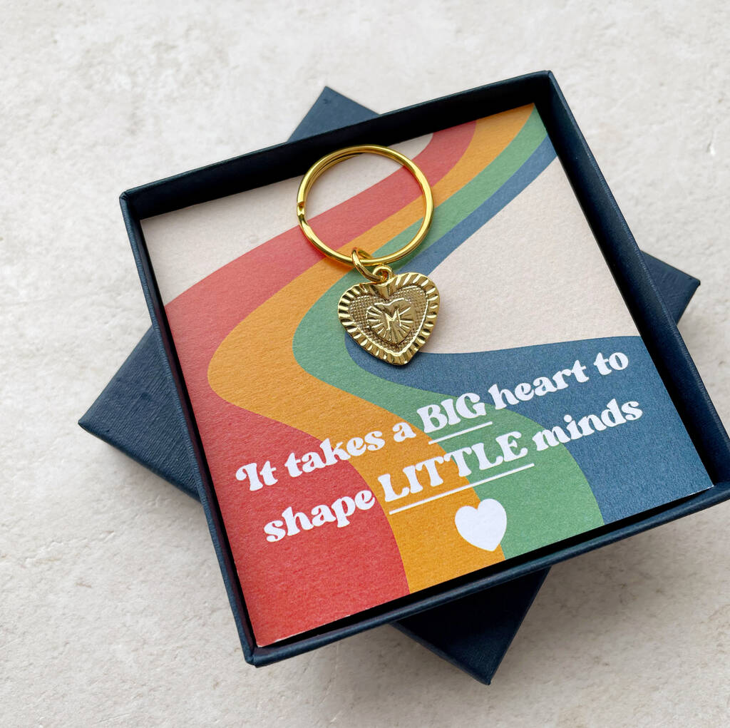 Personalised Heart Keyring Teacher Gift