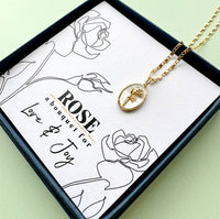 Language of Flowers Pearl and Gold Plate Necklace