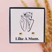 Like a Mum to me Gold Plated Heart Earrings
