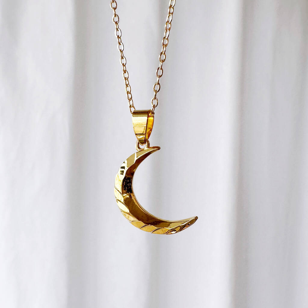 Love You to the Moon Gold Plated Moon Necklace