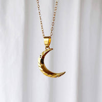 Love You to the Moon Gold Plated Moon Necklace