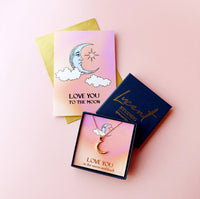 Love You to the Moon Gold Plated Moon Necklace