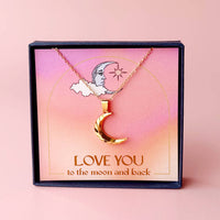Love You to the Moon Gold Plated Moon Necklace