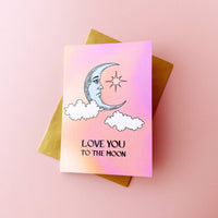 Love You to the Moon Gold Plated Moon Necklace