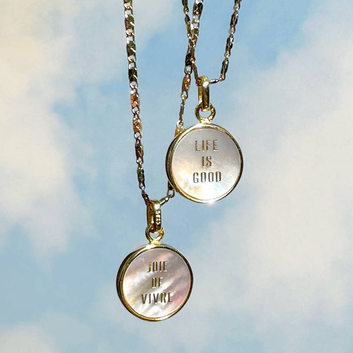 Mother of Pearl Affirmation Gold Plated Necklace
