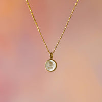 Mother of Pearl Affirmation Gold Plated Necklace