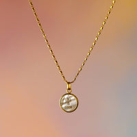 Mother of Pearl Affirmation Gold Plated Necklace