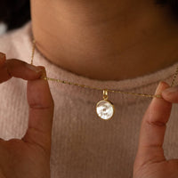 Mother of Pearl Affirmation Gold Plated Necklace