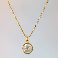 Mother of Pearl Affirmation Gold Plated Necklace