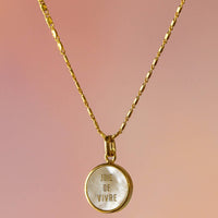 Mother of Pearl Affirmation Gold Plated Necklace