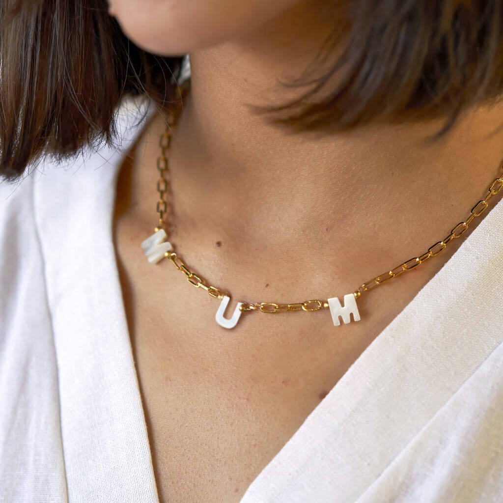Mother Of Pearl Mama Necklace