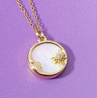 Mother Of Pearl Moon And Star Necklace