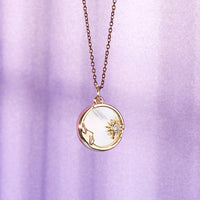 Mother Of Pearl Moon And Star Necklace