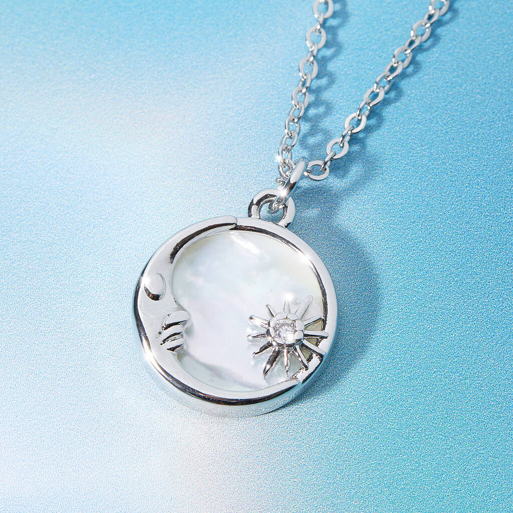 Mother Of Pearl Moon And Star Necklace