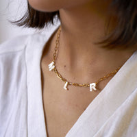 Mother Of Pearl Personalised Letter Necklace
