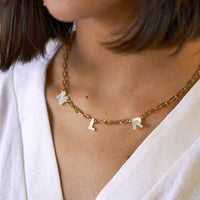 Mother Of Pearl Personalised Letter Necklace