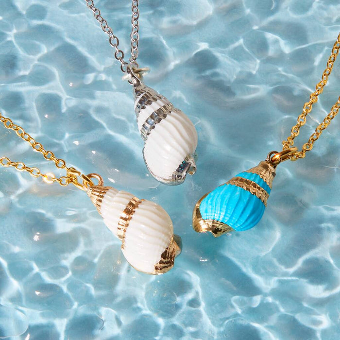 Natural Seashell Gold or Silver Plated Necklace