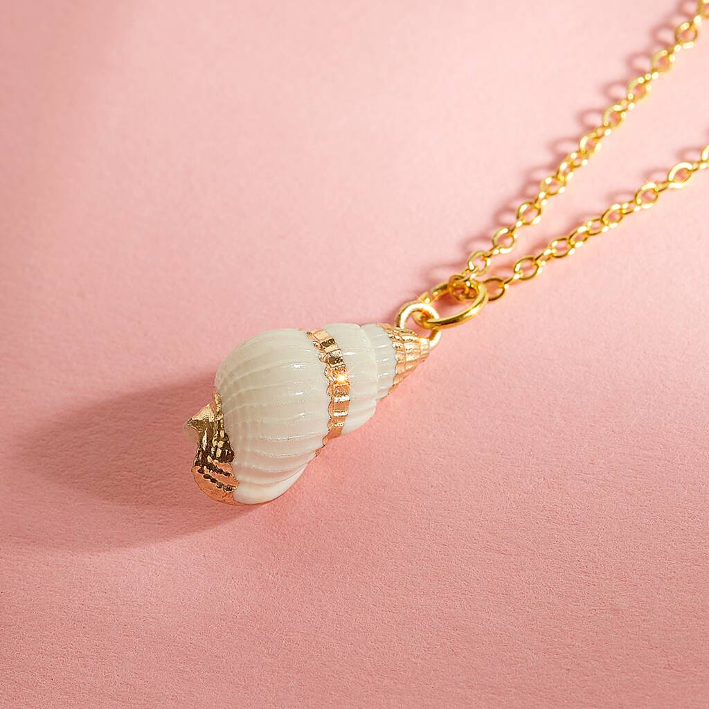 Natural Seashell Gold or Silver Plated Necklace