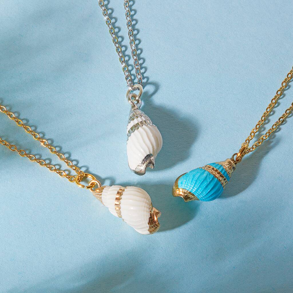Natural Seashell Gold or Silver Plated Necklace