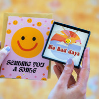 No Bad Days Pearl Smiling Face Necklace
