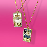 Pearl Or Lapis Sun Pendant On Gold Filled Chain