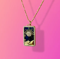 Pearl Or Lapis Sun Pendant On Gold Filled Chain