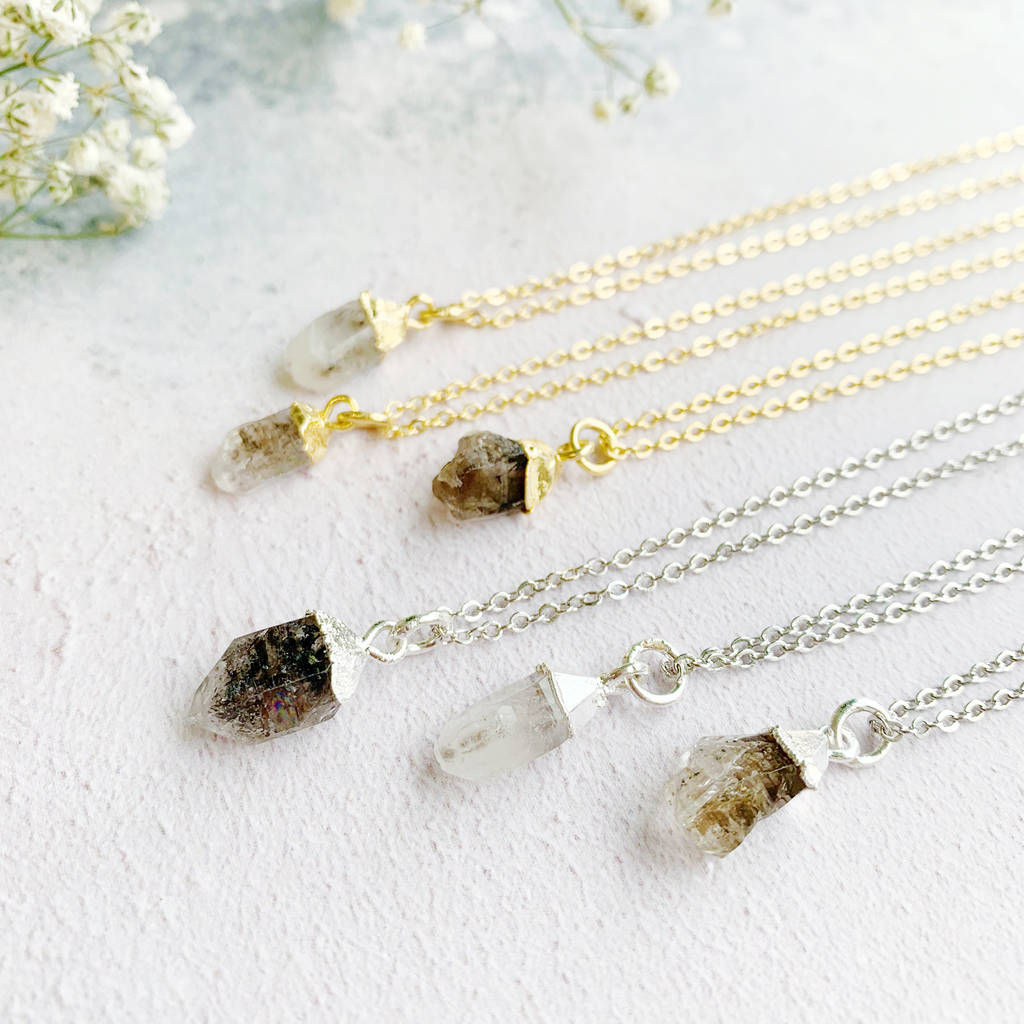 Personalised April Birthstone Herkimer Diamond Necklace