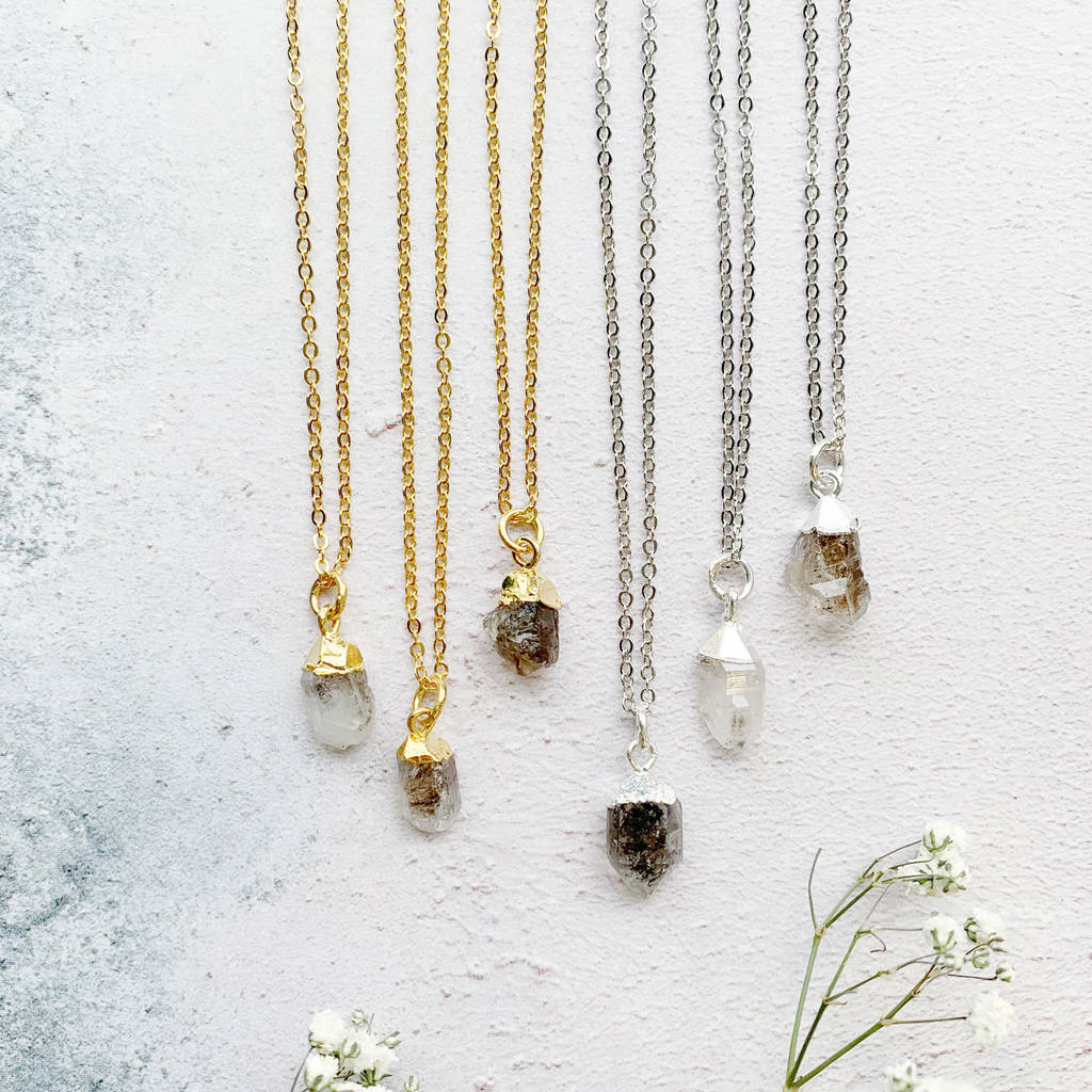Personalised April Birthstone Herkimer Diamond Necklace