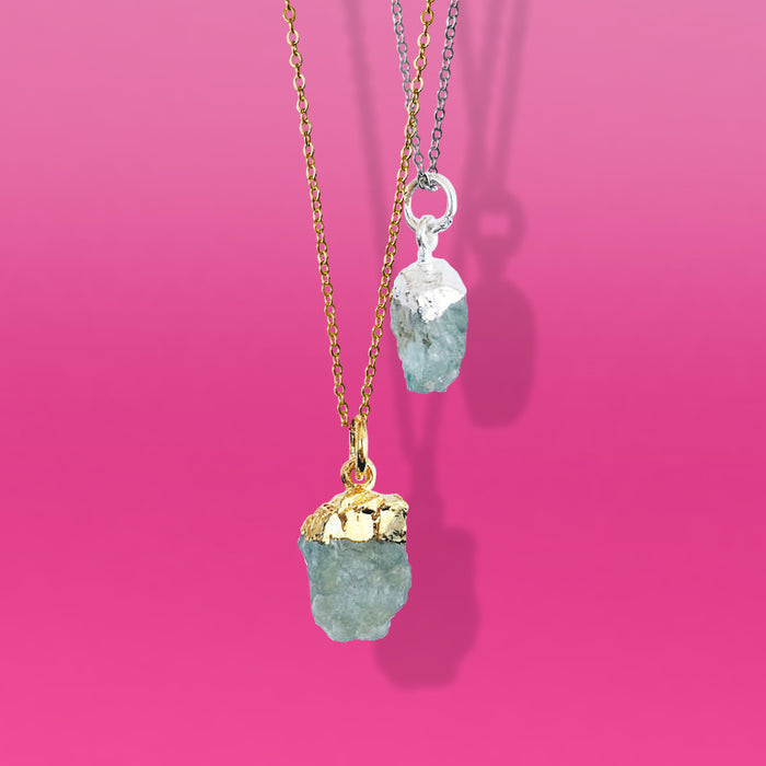 Personalised March Birthstone Aquamarine Necklace