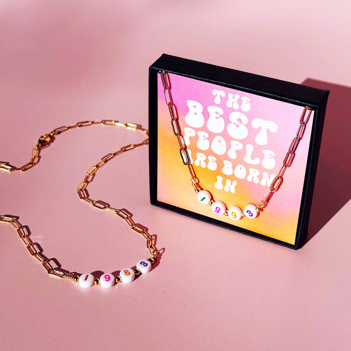 Personalised Birth Year Birthday Necklace