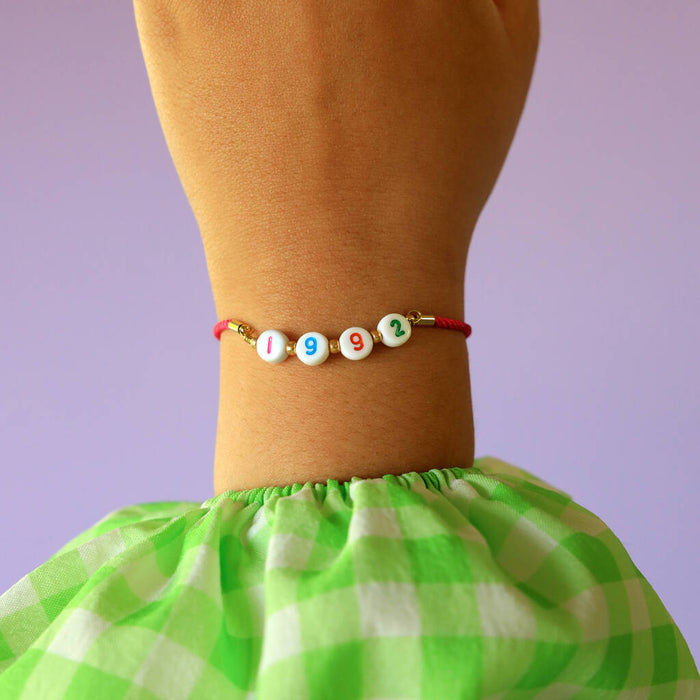 Personalised Birth Year Or Age Beaded Bracelet