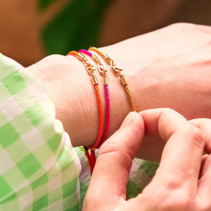 Personalised Bright Cotton and Initial Bracelet
