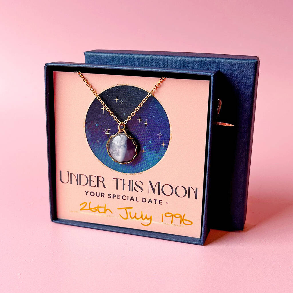 Personalised Custom Moon Phase Necklace - Main Image