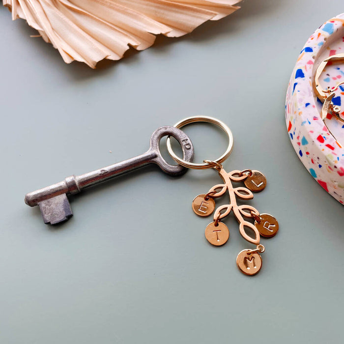 Personalised Family Tree Charm Keyring