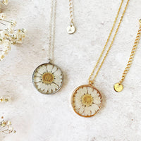 Personalised Happy 60th Birthday Pressed Daisy Necklace