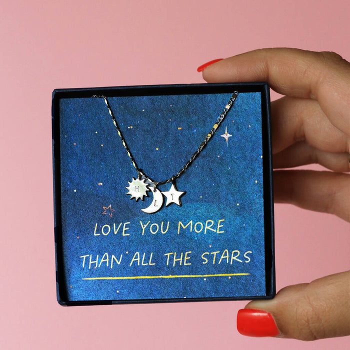 Personalised Initial Celestial Charm Necklace