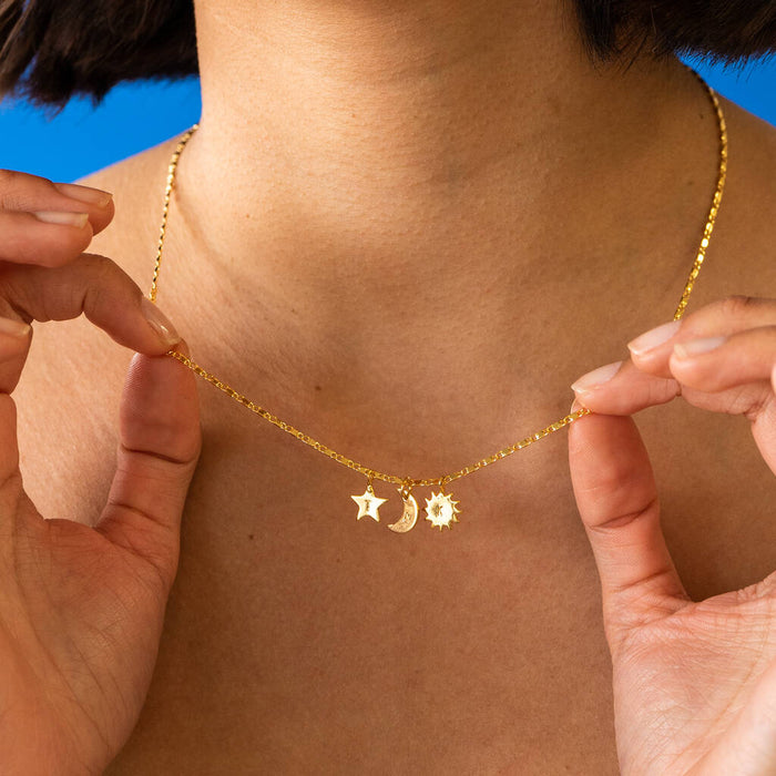 Personalised Initial Celestial Charm Necklace