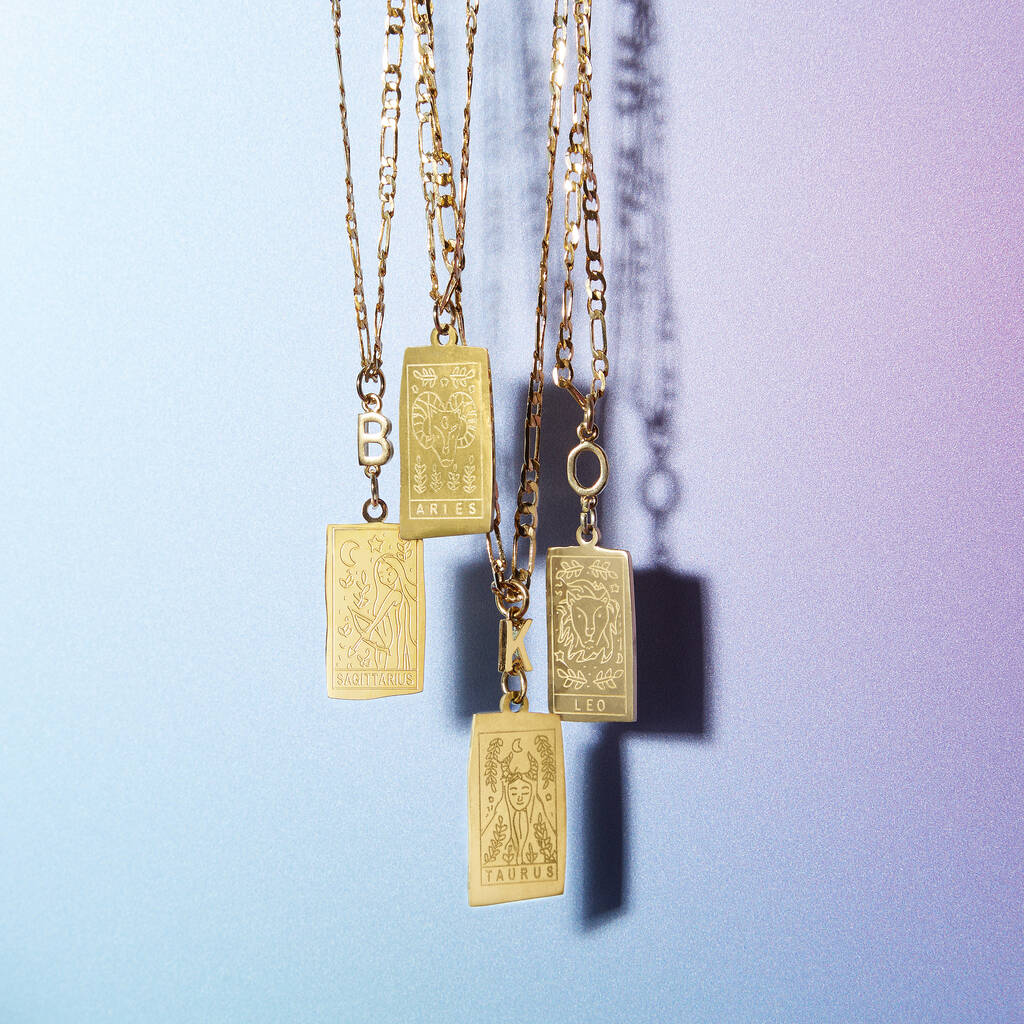 Personalised Initial, Zodiac And Constellation Necklace